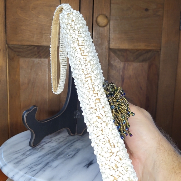 Vintage Heavy glass Bead Evening Bag - Picture 13 of 16